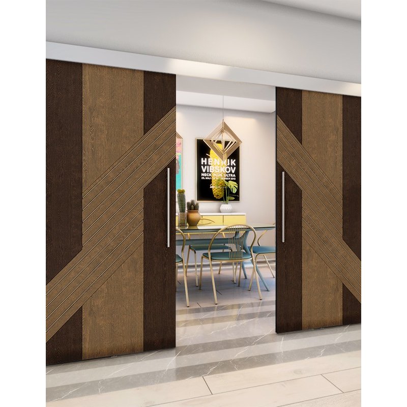 Holzschiebetür Eco-Line - Holz-Mix Model 4019 Holzschiebetür Eco-Line - Holz-Mix Model 4019