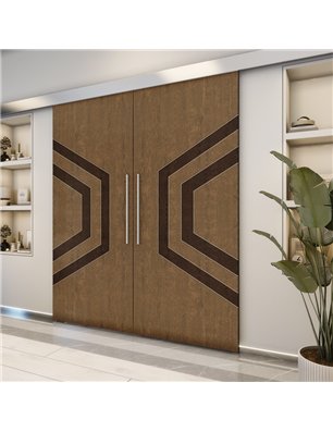 Holzschiebetür Eco-Line - Holz-Mix  Model 4072-2