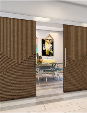 Holzschiebetür Eco-Line - Nussbaum  Model 4044