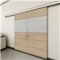 Holzschiebetür Slim-Line - Eiche und Weiss  Model 4020
