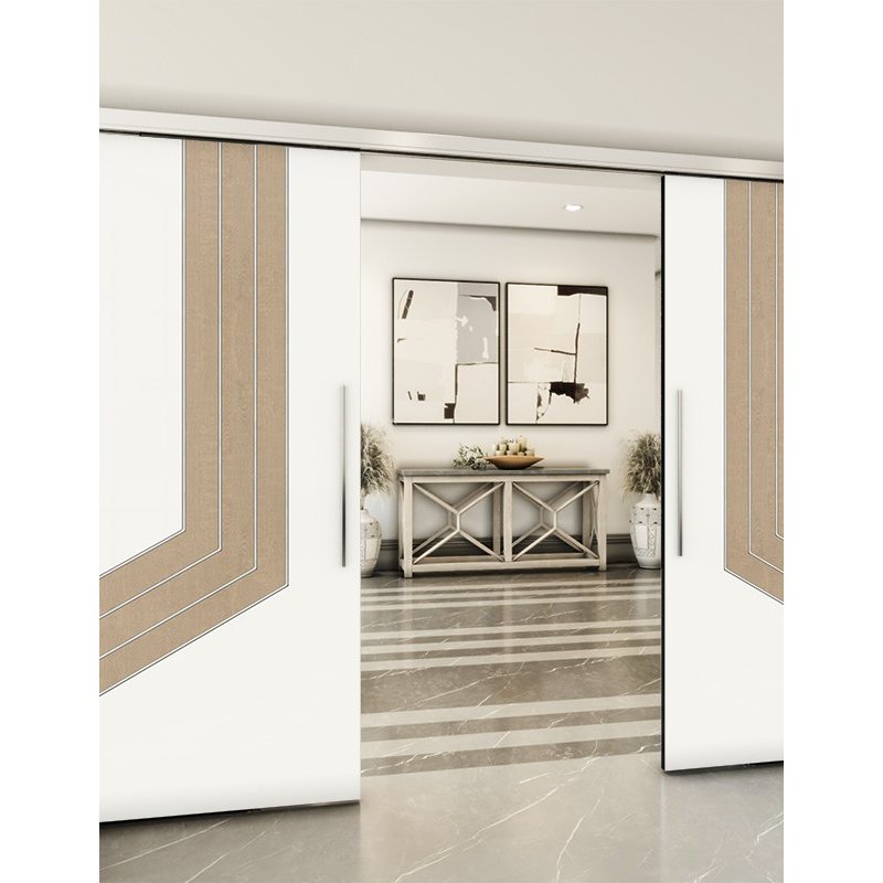 Holzschiebetür Slim-Line - Eiche und Weiss Model 4073 Holzschiebetür Slim-Line - Eiche und Weiss Model 4073