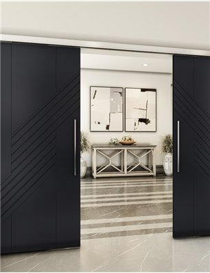 Holzschiebetür Slim-Line - Schwarz  Model 4019