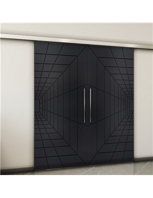 Holzschiebetür Slim-Line - Schwarz  Model 4034-2