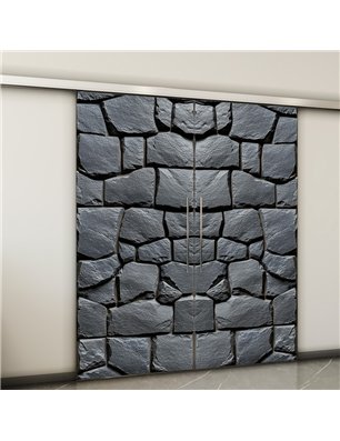 Holzschiebetür Slim-Line - Beton und Stein  Model 4004-2