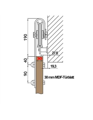Holzschiebetür Barn-Line - Nussbaum  Model 2086