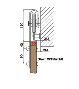 Holzschiebetür Barn-Line - Industrie  Model 1010