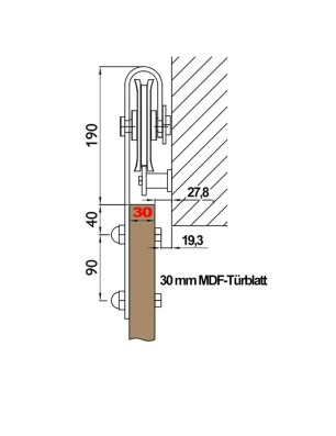 Holzschiebetür Barn-Line - Wenge  Model 3026