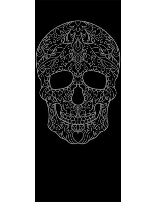 Glasschiebetür SLIM-LINE Skull 3 Gelasert Auf Klarglas