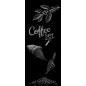 Glasschiebetür SLIM-LINE Coffee Set Gelasert Auf Klarglas