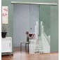 Glasschiebetür SLIM-LINE Treppe Gelasert Auf Klarglas