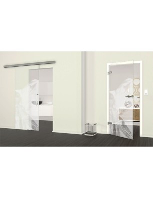 Glasschiebetür SLIM-LINE Dreaming Kitty Gelasert Auf Klarglas