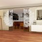 Glasschiebetür SLIM-LINE Blume 4 Gelasert Auf Klarglas