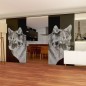 Glasschiebetür SLIM-LINE Wolf 5 Gelasert Auf Grauglas