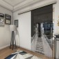 Glasschiebetür SLIM-LINE Treppe Gelasert Auf Grauglas