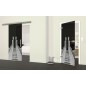 Glasschiebetür SLIM-LINE Treppe Gelasert Auf Grauglas