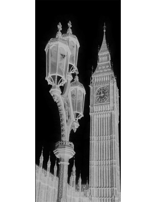 Glasschiebetür SLIM-LINE Big Ben Gelasert Auf Grauglas
