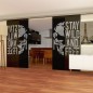 Glasschiebetür SLIM-LINE Wild and Free Gelasert Auf Grauglas