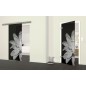 Glasschiebetür SLIM-LINE Blume 2 Gelasert Auf Grauglas