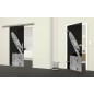 Glasschiebetür SLIM-LINE Boot 2 Gelasert Auf Grauglas