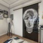Glasschiebetür SLIM-LINE Skull Gelasert Auf Grauglas