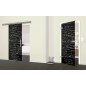 Glasschiebetür SLIM-LINE Steinwand Gelasert Auf Grauglas Glasschiebetür SLIM-LINE Steinwand Gelasert Auf Grauglas