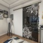 Glasschiebetür SLIM-LINE Blume 11 Gelasert Auf Grauglas