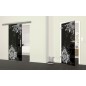 Glasschiebetür SLIM-LINE Blume 11 Gelasert Auf Grauglas
