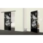 Glasschiebetür SLIM-LINE Skull 2 Gelasert Auf Grauglas