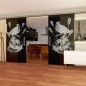 Glasschiebetür SLIM-LINE Skull 2 Gelasert Auf Grauglas