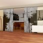 Glasschiebetür SLIM-LINE Wald Gelasert Auf Grauglas