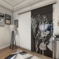 Glasschiebetür SLIM-LINE Blume 7 Gelasert Auf Grauglas