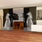 Glasschiebetür SLIM-LINE Pinguine Gelasert Auf Grauglas Glasschiebetür SLIM-LINE Pinguine Gelasert Auf Grauglas