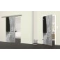 Glasschiebetür SLIM-LINE Klippe III Gelasert Auf Grauglas