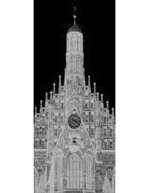 Glasschiebetür PIPE-LINE Frauenkirche Gelasert Auf Klarglas