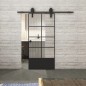 Glasschiebetür BARN-LINE Loft Schwarzlack 34 Auf Klarglas