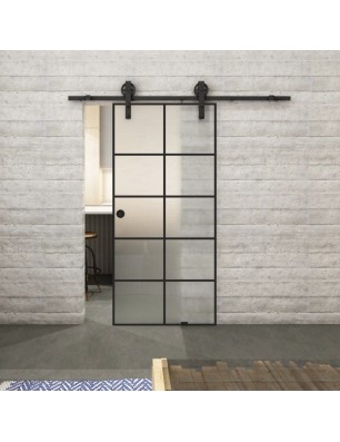 Glasschiebetür BARN-LINE Loft Schwarzlack 05 Blickdicht