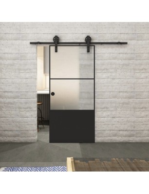 Glasschiebetür BARN-LINE Loft Schwarzlack 33 Blickdicht