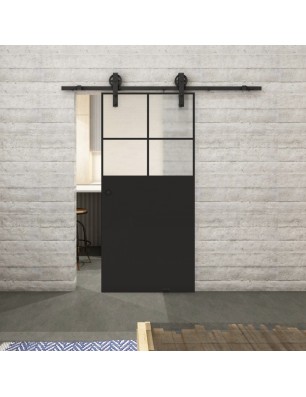 Glasschiebetür BARN-LINE Loft Schwarzlack 23 Blickdicht