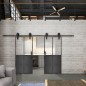Glasschiebetür BARN-LINE Loft Schwarzeisen Genietet 20 Auf Klarglas