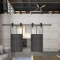 Glasschiebetür BARN-LINE Loft Schwarzeisen Genietet 19 Auf Klarglas