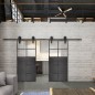 Glasschiebetür BARN-LINE Loft Schwarzeisen Genietet 17 Auf Klarglas