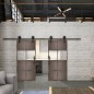 Glasschiebetür BARN-LINE Loft Rosteisen Genietet 29 Auf Klarglas