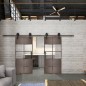 Glasschiebetür BARN-LINE Loft Rosteisen Genietet 28 Auf Klarglas