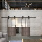 Glasschiebetür BARN-LINE Loft Rosteisen Genietet 20 Auf Klarglas