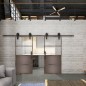 Glasschiebetür BARN-LINE Loft Rosteisen Genietet 14 Auf Klarglas