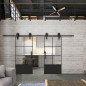 Glasschiebetür BARN-LINE Loft Schwarzlack 35 Auf Klarglas