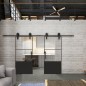 Glasschiebetür BARN-LINE Loft Schwarzlack 33 Auf Klarglas