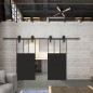 Glasschiebetür BARN-LINE Loft Schwarzlack 29 Auf Klarglas