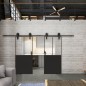 Glasschiebetür BARN-LINE Loft Schwarzlack 26 Auf Klarglas