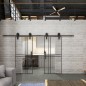 Glasschiebetür BARN-LINE Loft Schwarzlack 21 Auf Klarglas